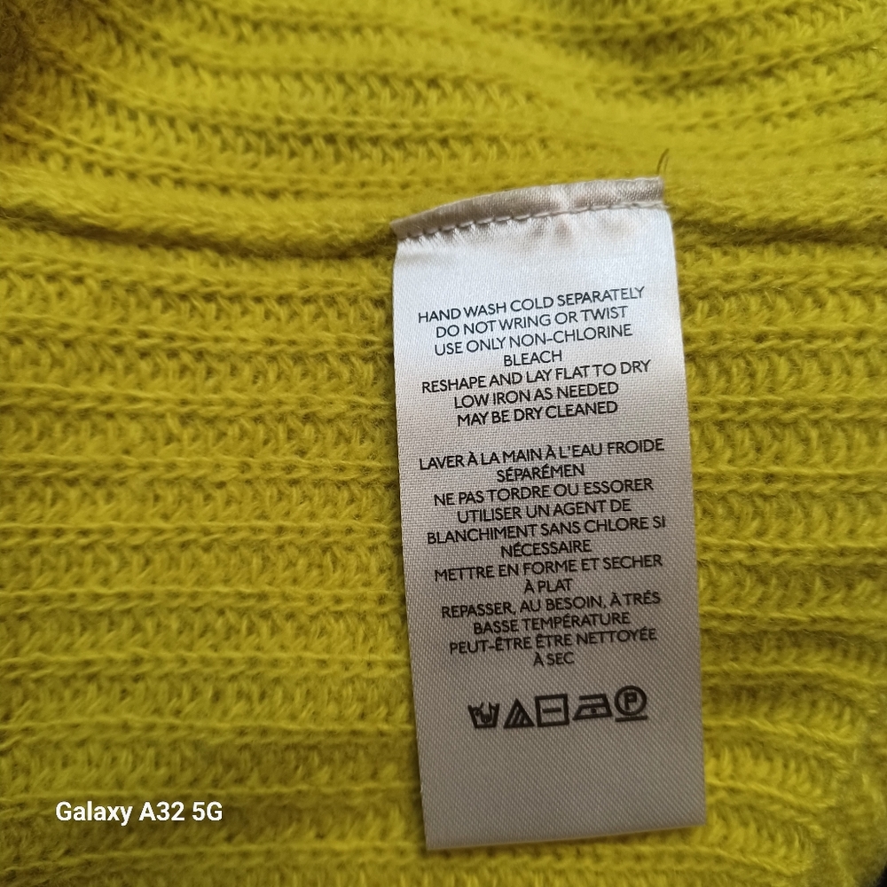 Anthropologie Maeve 100% Wool.mo_neck Muscle Crop  Green V-Neck Sweater Size M - Picture 11 of 12